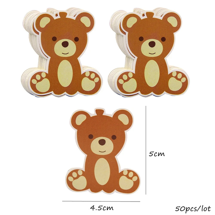 Bear party tags -one year - cute bear-  Bear party-  Bear bags -Bear baby shower