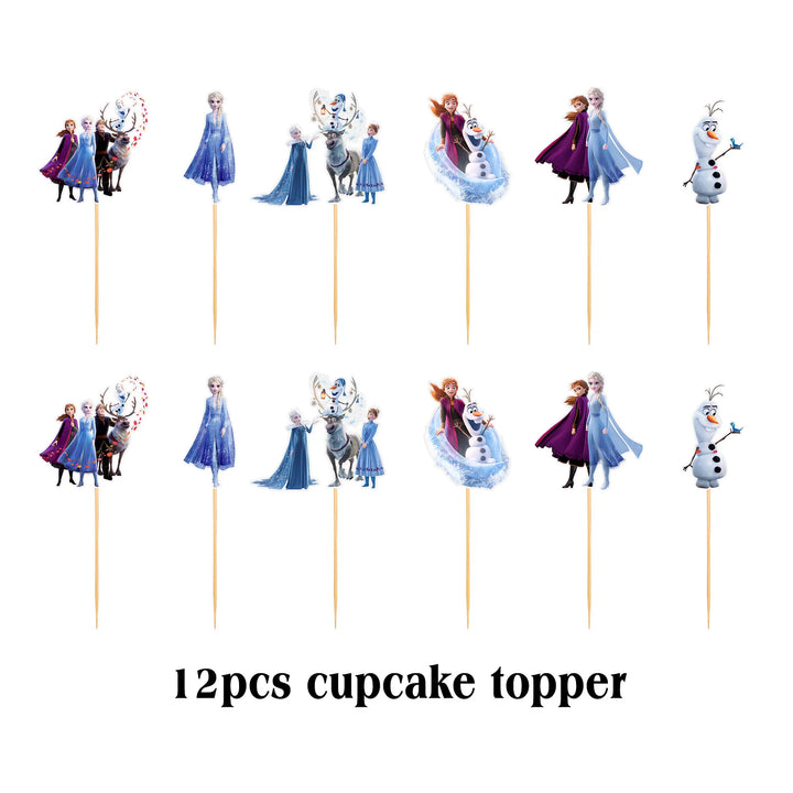 frozen party cupcake topper - Girl theme - frozen theme - frozen party suplies - frozen party set - frozen cupcake topper disposable - frozen cupcake topper decoration