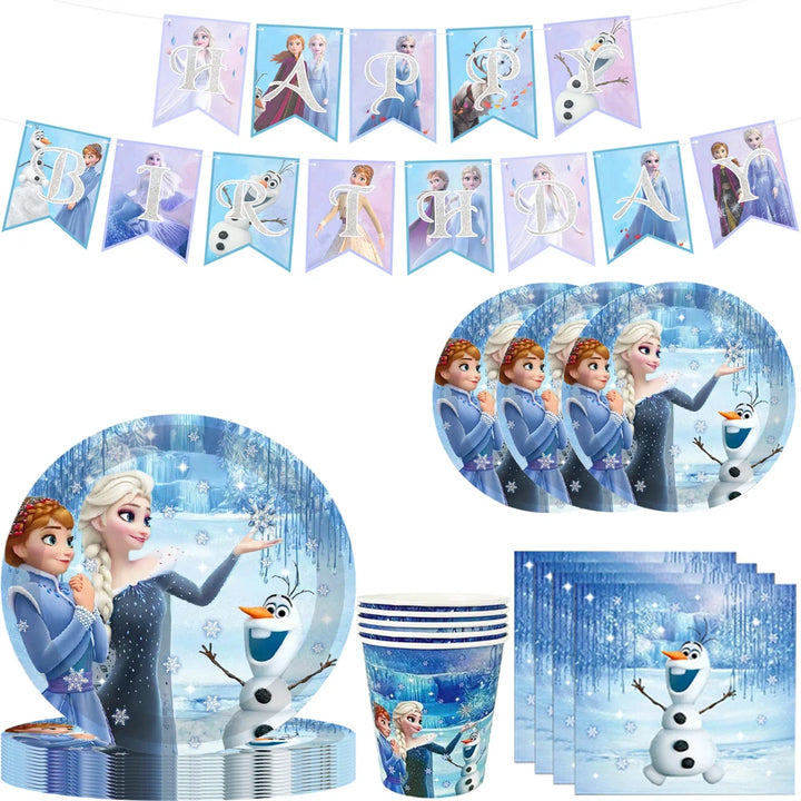 Girl theme - frozen theme - frozen party suplies - frozen party set - frozen disposable - frozen decoration